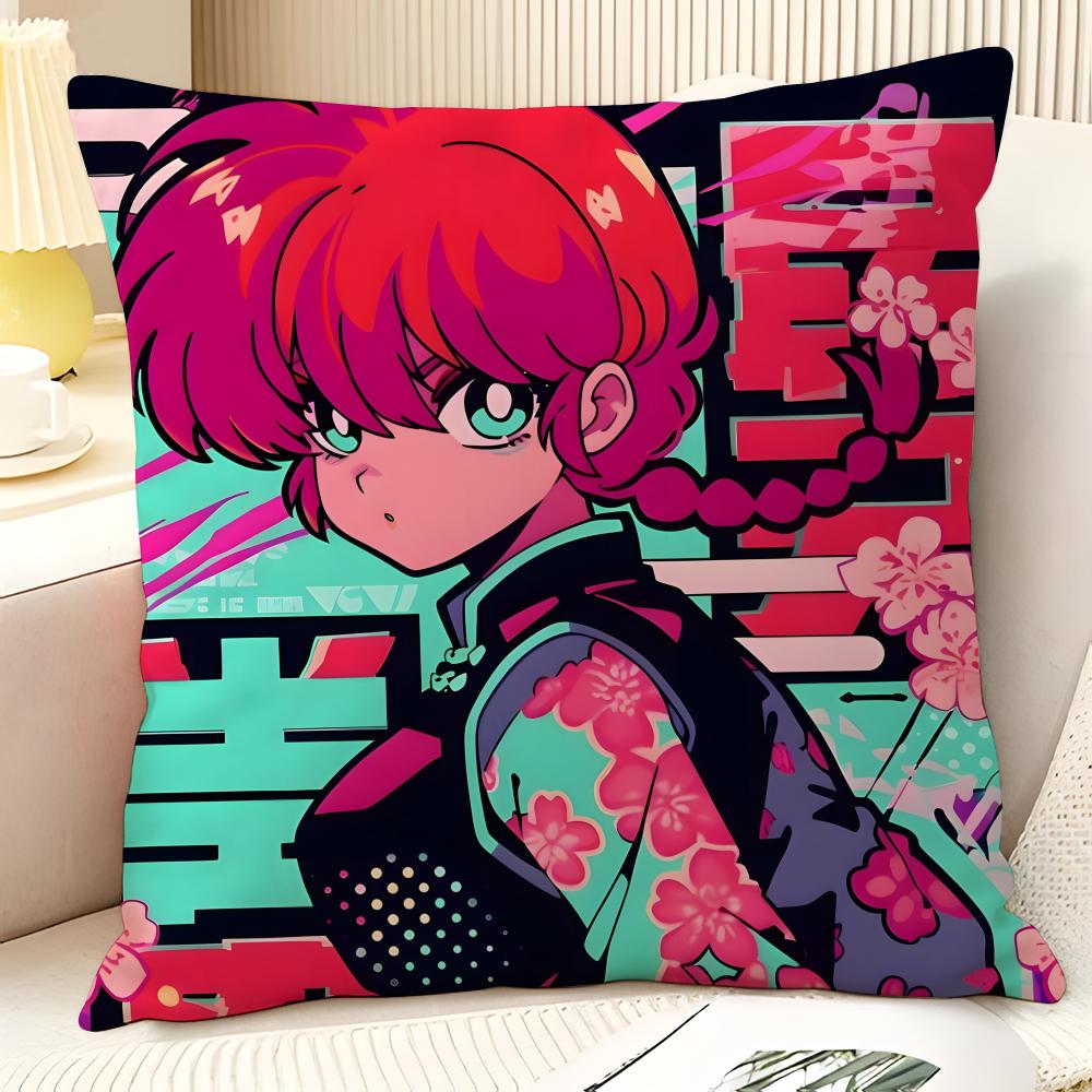 Мультяшный Комикс P-чан Ranma ½ 3 Наволочка Натуральный Лен Органическая Ткань Двусторонняя Печать Диван Домашний Декор Подарок Наволочка