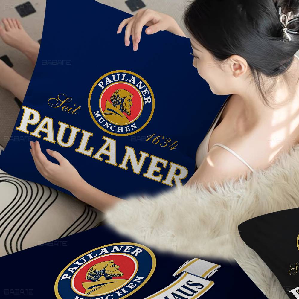 German Beer Paulaner Personalized Pillow Cover Kids Bedroom Wild Party Decor Pillowcase Kid Birthday Shower Gift