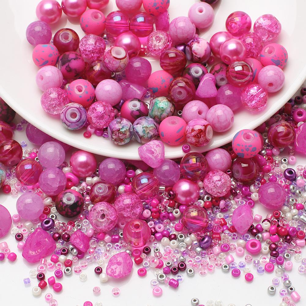 50g/bag Mixed Color Loose Beads Glass Acrylic Beads For DIY Jewelry Making Accessories