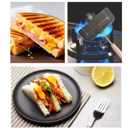 Сэндвичница с антипригарным покрытием, перекидная сковорода-гриль для завтрака, тостер для хот-догов, сыроварка на гриле, омлеты, сковорода для выпечки тостов для кемпинга, общежития, офиса