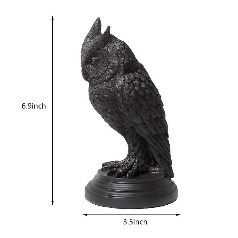 Ретро готический черный ворон подсвечник статуэтка совы на Хэллоуин украшение для дома скульптура из смолы ремесло орнамент