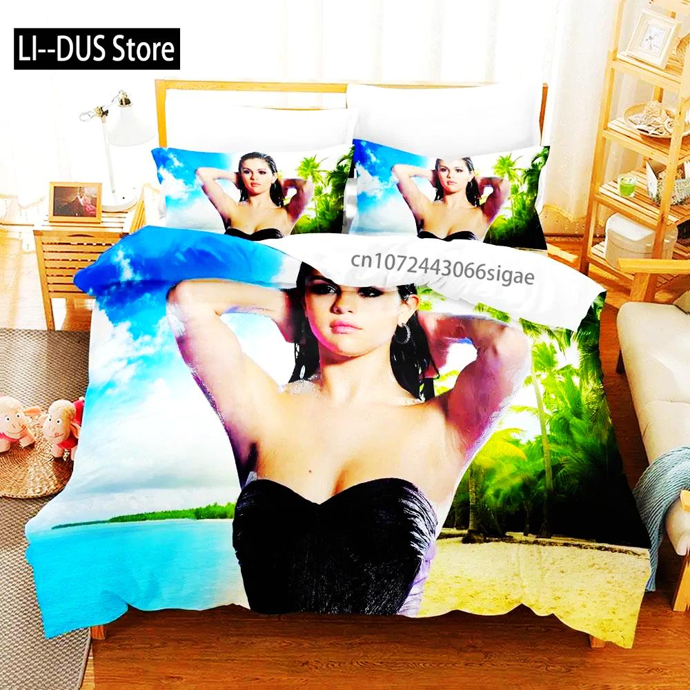 2024 Sexy Selena Gomez Adult Boys Bedding Single Twin Full Queen King Size Duvetcover Anime Parure De Lit Quilt Cover Pillowcase