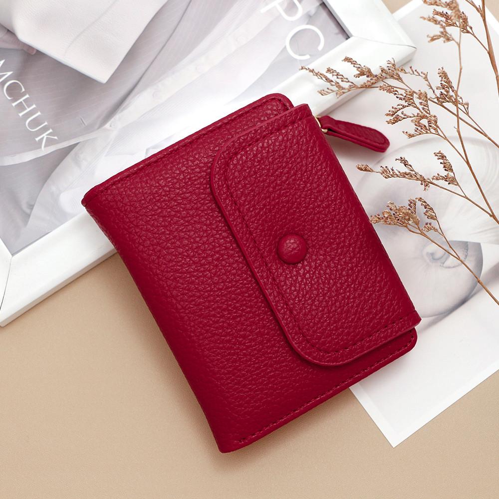 Minimalist Pu Zipper Coin Purse With Card Storage For Daily Use
