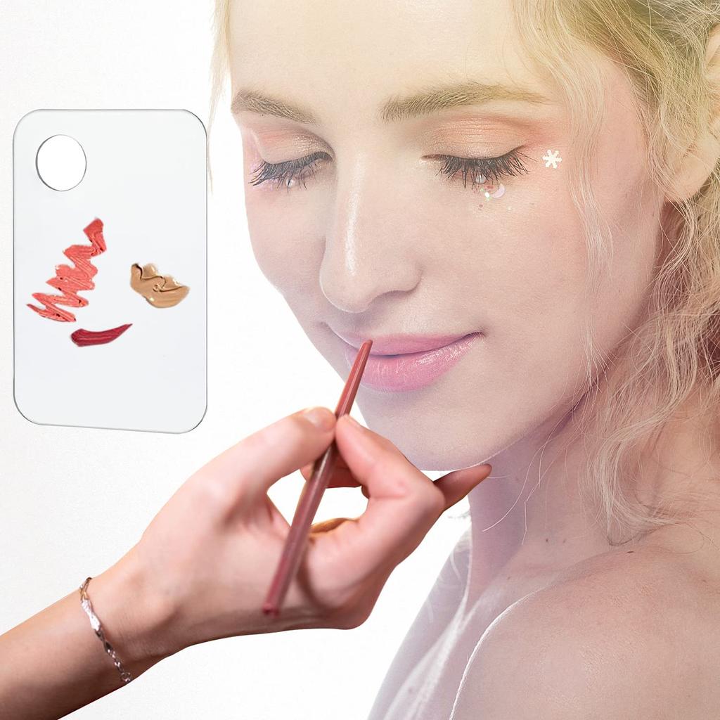 Профессиональная акриловая палитра для макияжа - лоток для смешивания тональной основы с отверстиями для пальцев, различные формы для косметической растушевки и нейл-арта