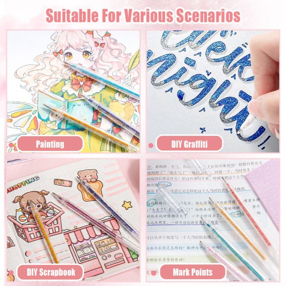 8/12/18/24/36/48 Colors High Gloss Drawing Pen Flash Marking Pen School Office Supplies