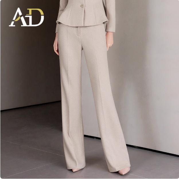 AD Winter Women's High-End Pink Wool Blend Blazer & Pants Set - Elegant Professional Outfit