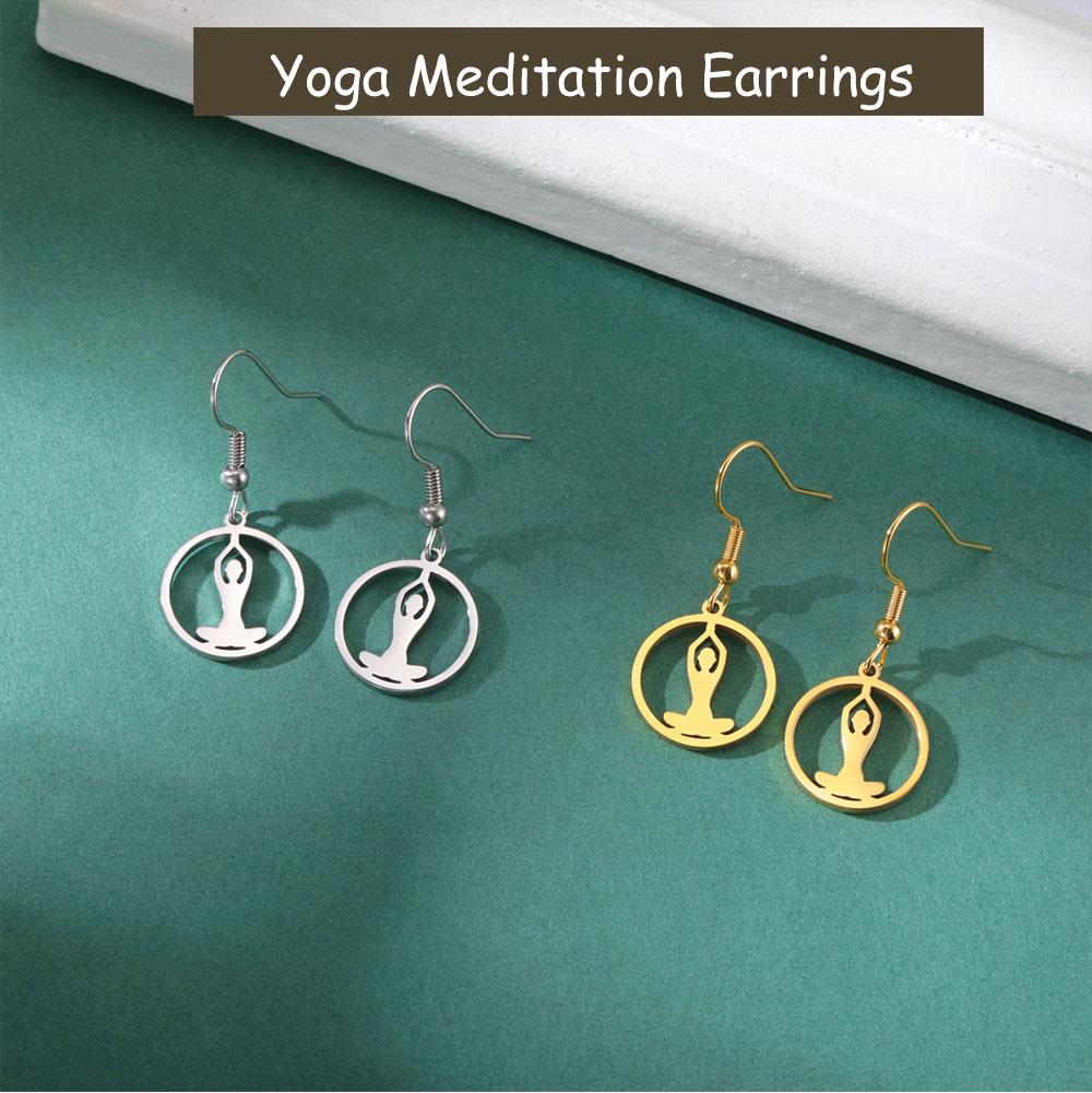 Cazador Yoga Meditation Drop Earrings for Women Stainless Steel Gold Color Jewelry Dangle Earrings Valentine Gift Wholesale 2026
