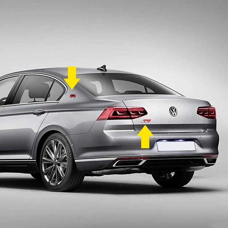 2025 Hot R logo Emblem Car Metal Body Tail Trunk Sticker Accessories For Volkswagen Tiguan Bora POLO PASSAT CC Touran GOLF Jetta zh2