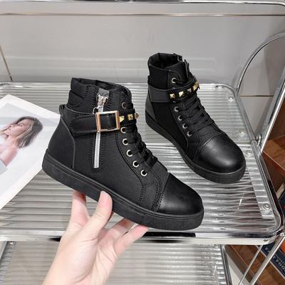 Импортная торговля осень и зима новые парусиновые туфли женская зарубежная повседневная обувь легкие высокие весенние женские туфли белые туфли на молнии