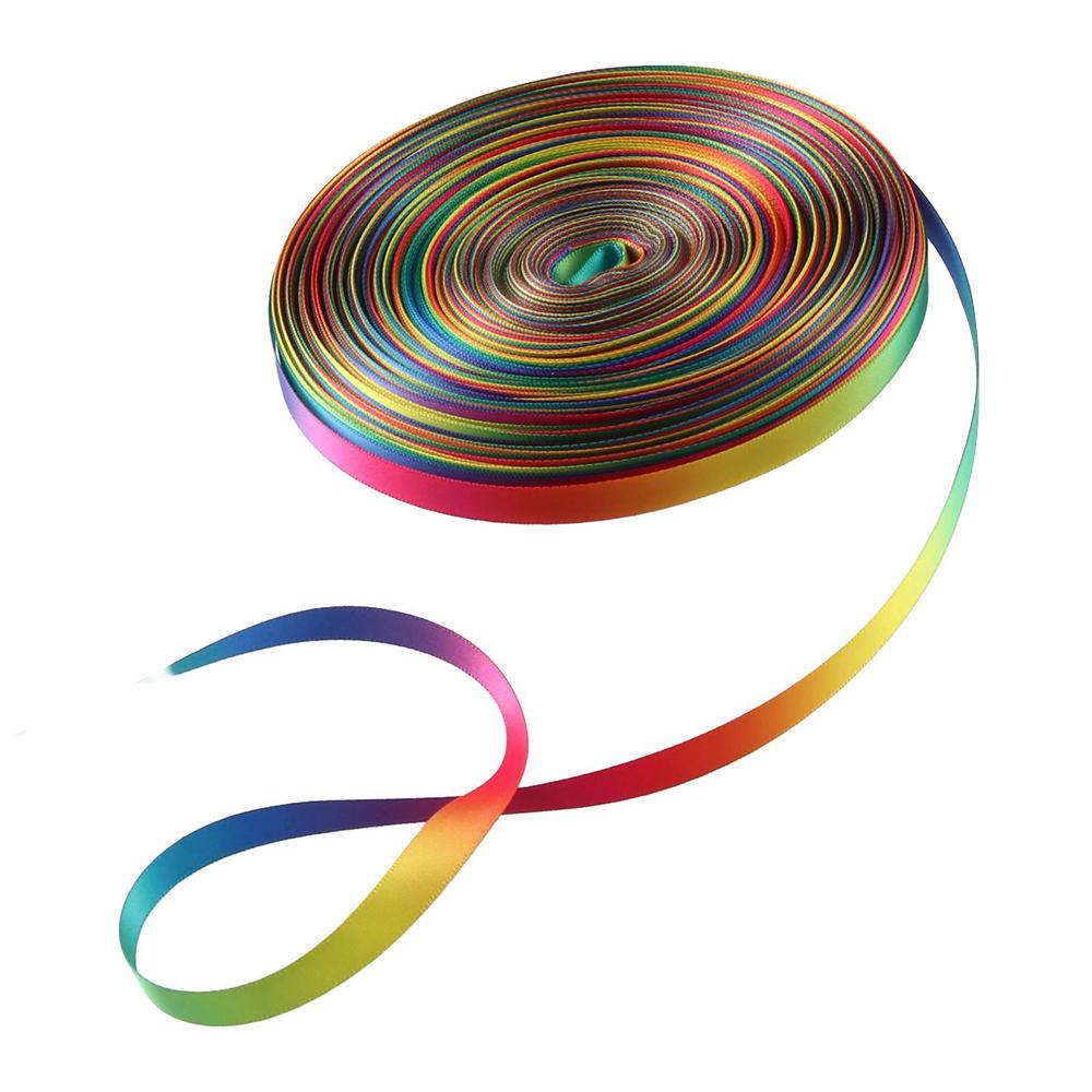 Сделай сам Рафия Пряжа Тай-дай Радуга Атласная Двусторонняя Лента Тай-дай Радужная Градиентная Лента