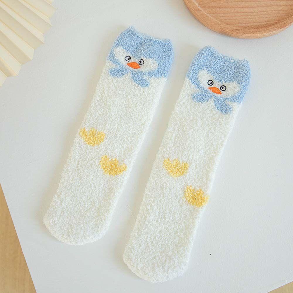 Socks Animal Print Simple Cute Floor Socks Mid-tube Socks Coral Fleece Socks Female Hosiery