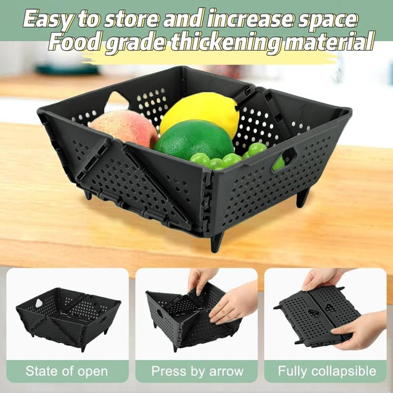 Утолщенные складные многофункциональные дуршлаги и сито для кухни, складная корзина для мытья, хранения и сушки пасты