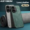 KEYSION Luxury Retro PU Leather Case for HONOR 400 5G 400Pro Soft Silicone+PC Shockproof Phone Cover for Huawei Honor 400 Pro 5G