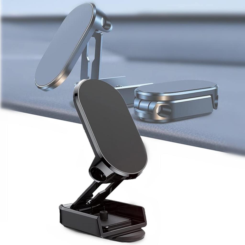 Metal Magnetic Car Mobile Phone Holder Folding Magnet Cell Phone Stand in Car GPS Support For 360° Rotatable Moun