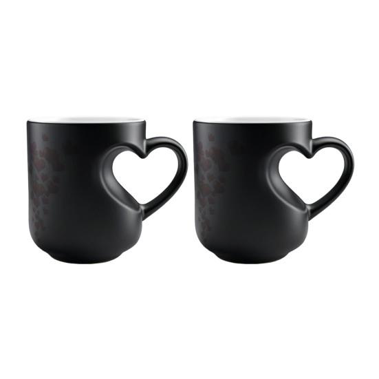 Кружка-сердце с меняющимся цветом 11 унций Магическая керамическая кружка раскрывает скрытый узор Кофейная кружка для горячих напитков Романтический подарок для любителей кофе и чая