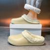 Couple Sandals Winter Women Fur Slippers Waterproof Warm Plush Household Slides Indoor Home Thick Sole Footwear Non-Slip Solid