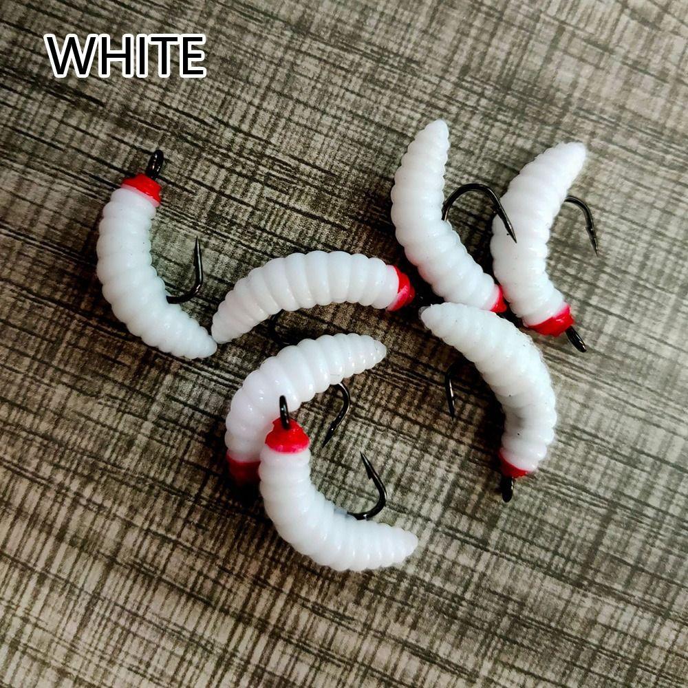 Toughness 4cm 10# hook Bionics Soft Lures Maggots Shape Tackle Road Asia Bait EarthWorm Bait