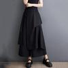 Qora paxta katta o'lchamli Vintage yuqori bel Casual keng yozgi keng oyoqli shimlar Ayollar shimlari