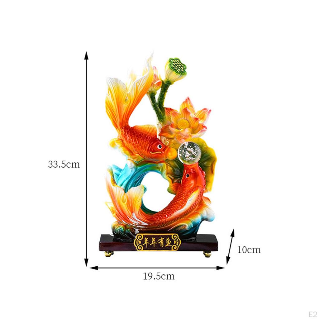 Китайская статуя рыбы по фэн-шуй, украшение для рабочего стола, подарок, декоративная фигурка из смолы, скульптура кои