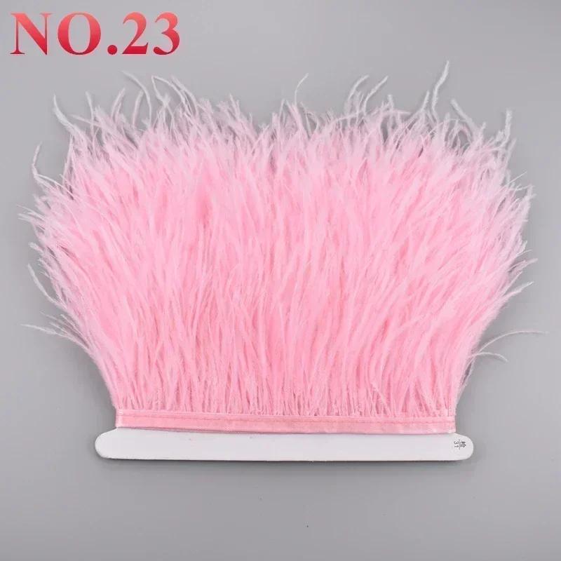 Feather10Meters Ostrich Feathers on Ribbon Tape 10-15cm 4-6" Feather Trim Boa for Clothes Sewing Trimmings Fringe Manmade Decorations