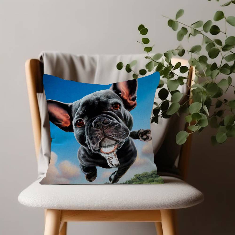 Cute Pet Mini French Bulldog Cushion Cover Decorative Pillow Sofa Home Decor Case Pillow Cases