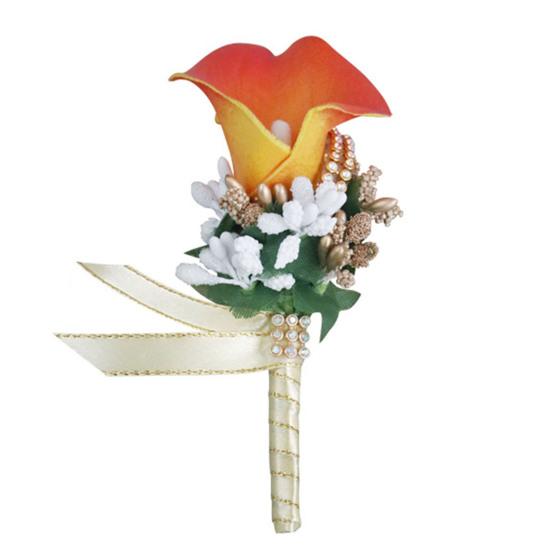 Инновационная обычная каллилия нагрудный значок реалистичный DIY имитация жениха невесты жениха поддельный цветок корсаж