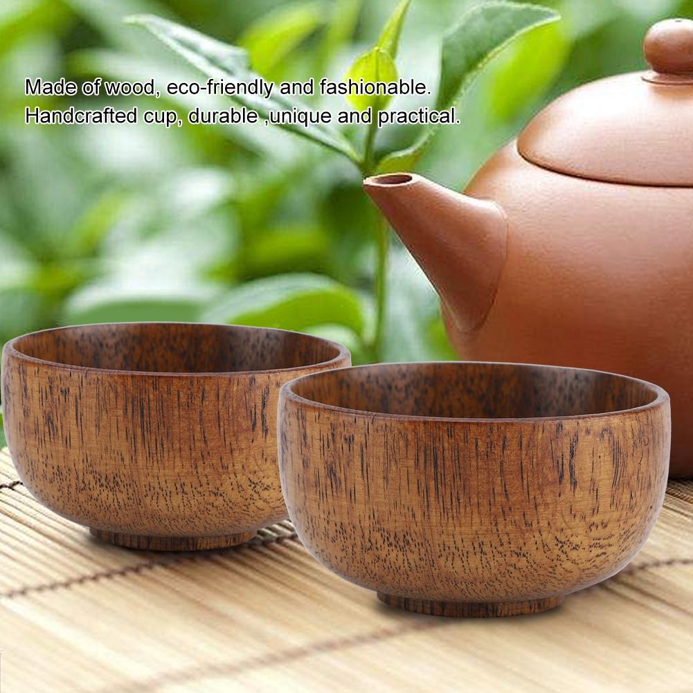 Портативная чашка из натурального дерева, деревянная термостойкая чашка, кружка для питья
