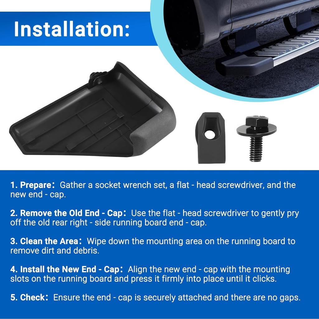 Заглушка конца подножки Задняя Правая Сторона Подходит Для 2015- Ford F150 F250 Заменить FL3Z16A455BA FL3Z 16A455 BA FL34 16N453-BB5YZ9 FL34 16N45