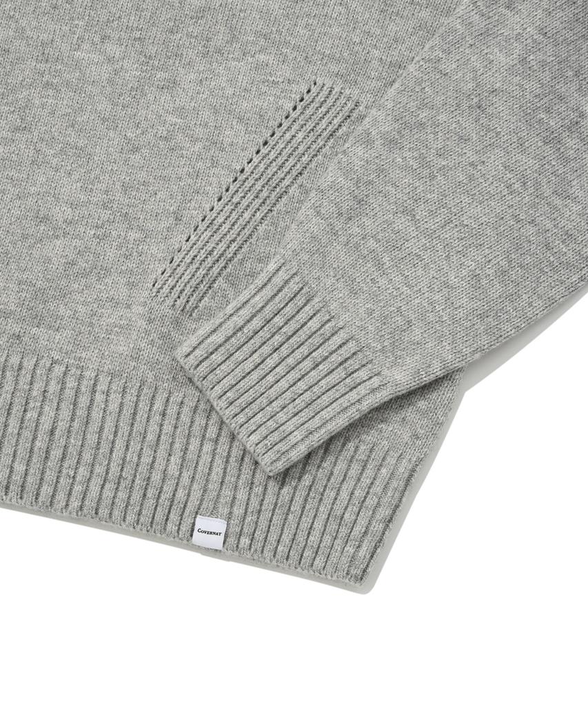 COVERNAT C Logo Turtleneck Knit Melange Gray