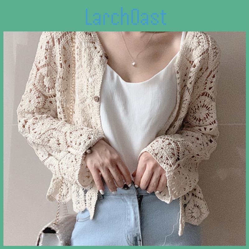 And Niche Stylish Sweet A Loose Fitting Slimming Versatile Knitted Top With Lace Hook Flower Hollow Small Cardigan For Women