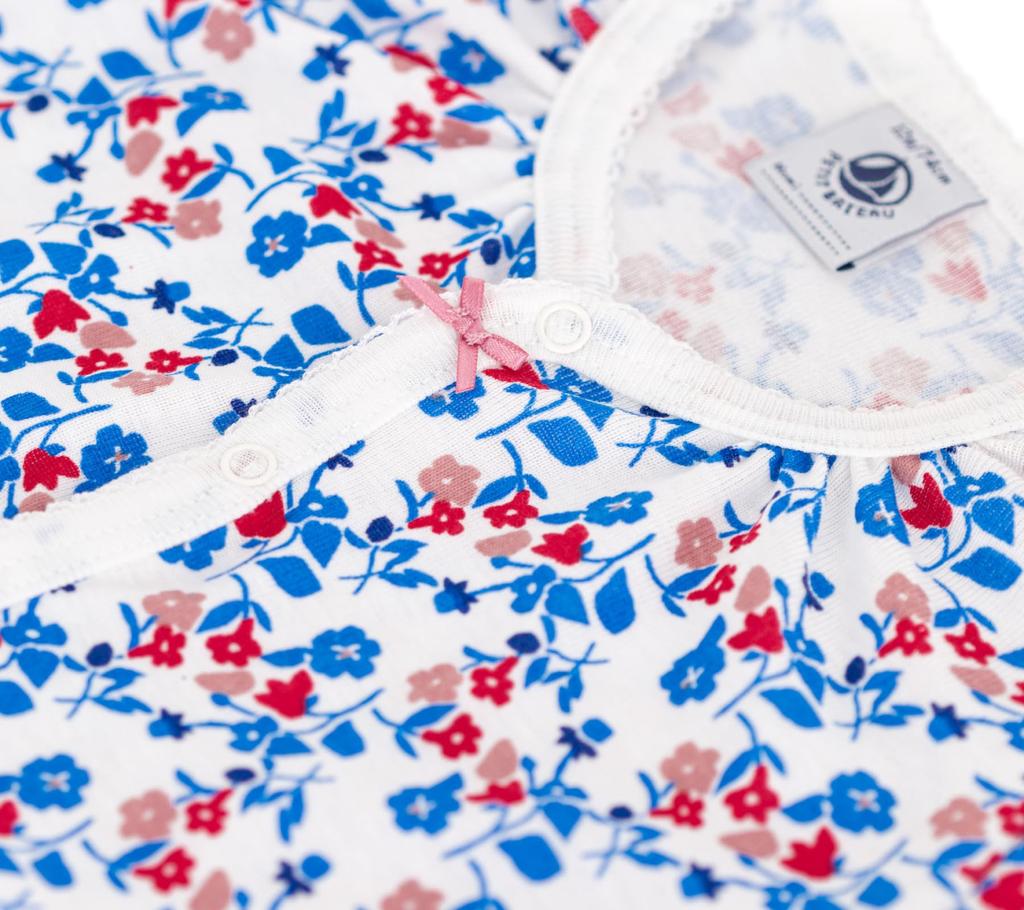 Short Romper A0CP5 6 Months 67cm [Petit Bateau] Off-white/Multicolor