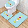 Small Fresh Toilet Three-Piece Floor Mat Bathroom Absorbent Non-Slip Carpet Door Mat