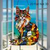 Cat Stained Art Ornament Acrylic Window Hanging Sun Catcher Colorful Cat Panel Wall Hanging Art Decor for Cat Lovers