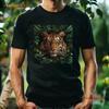 Tiger King Jungle T Shirt Bengal Head Botanical Big CaT Zoo Animals Vintage Washed Streetwear Versatile Unisex Soft