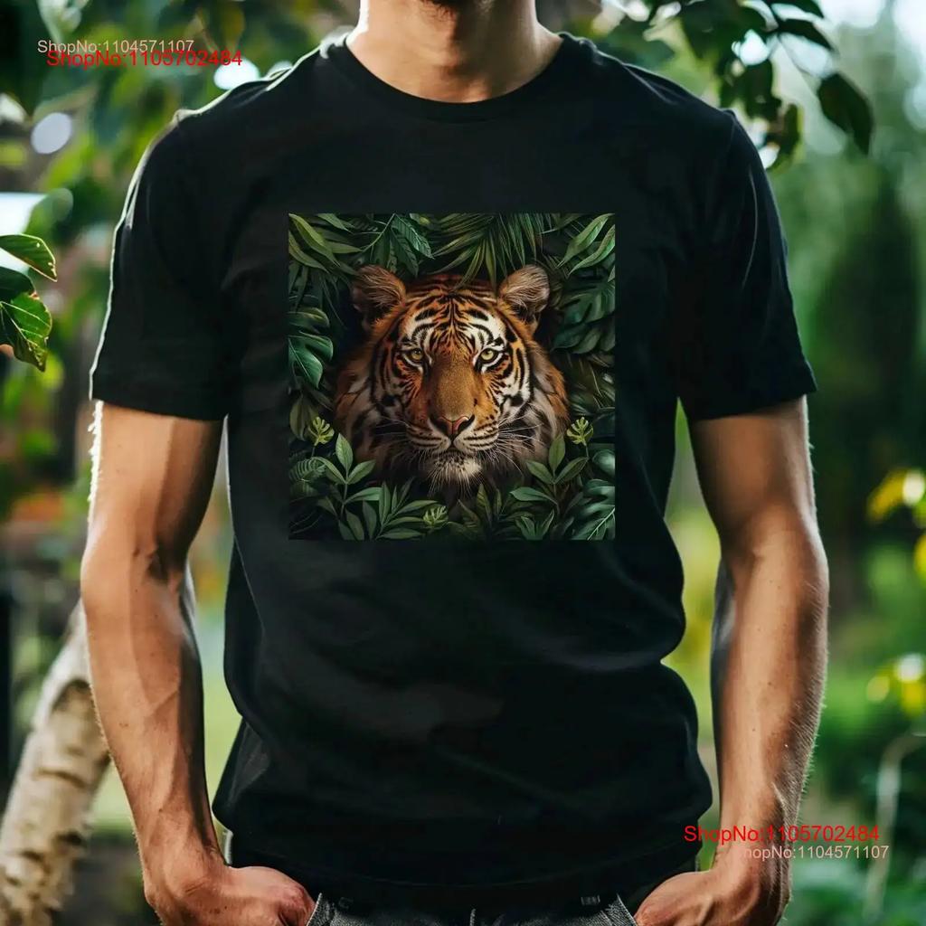 Tiger King Jungle T Shirt Bengal Head Botanical Big CaT Zoo Animals vintage Washed streetwear Versatile Unisex Soft