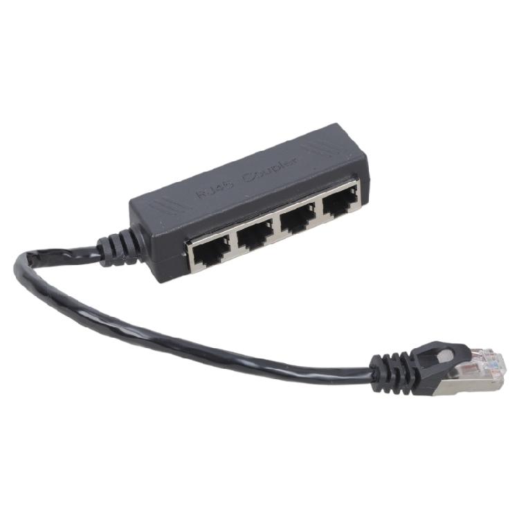 Сетевой сплиттер-адаптер RJ45 4 порта Расширение кабеля для школ и конференц-залов Простой в использовании