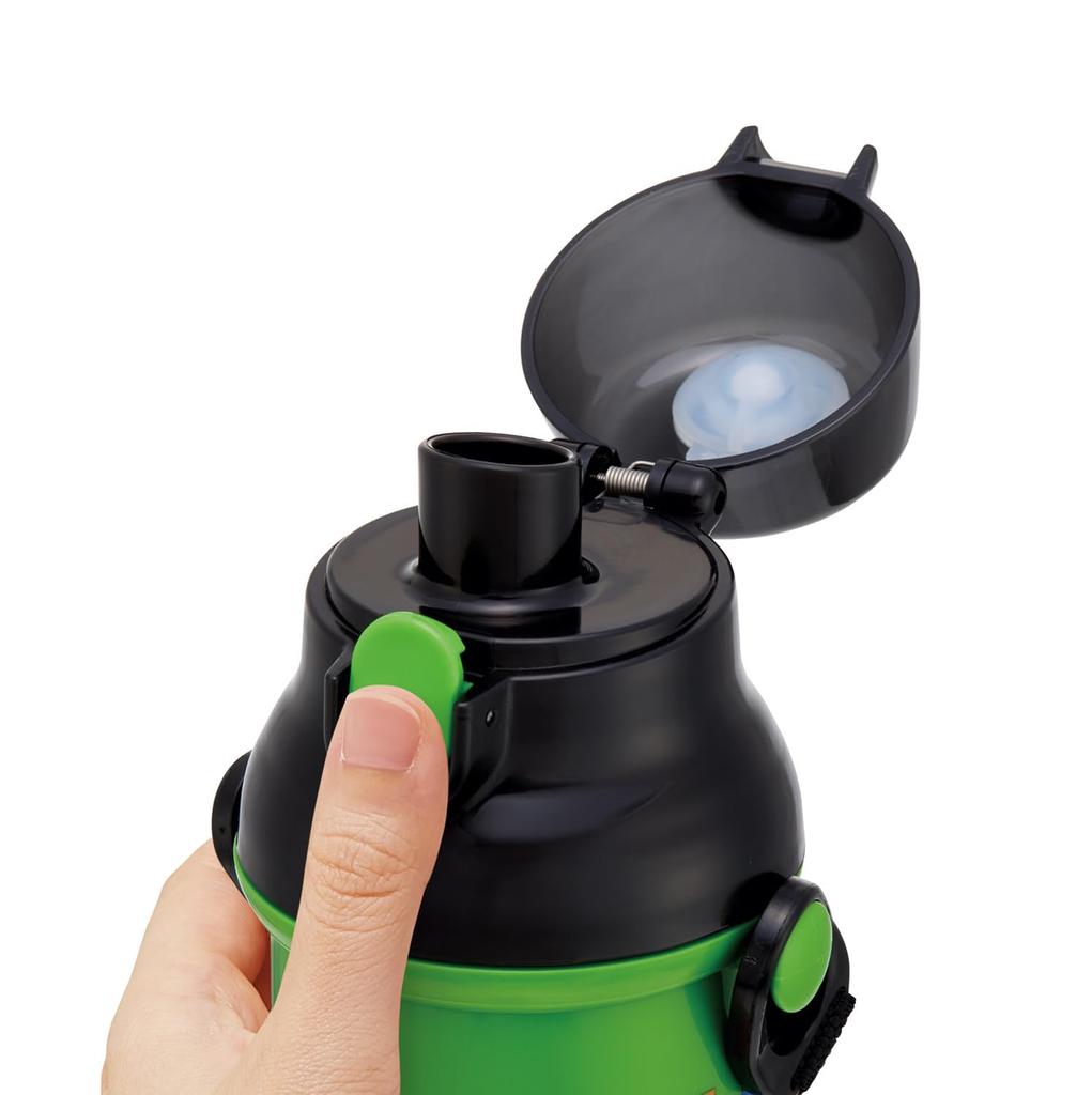 Skater Пластиковая бутылка для воды 480 мл, одно нажатие, антибактериальная, подходит для детей, легкая, антибактериальная обработка, сделано в Японии, Minecraft 25, Minecraft для мальчиков