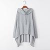Women's Spring and Autumn Long Hooded Sweatshirt Casual Loose Solid Colour Plus Size Tops