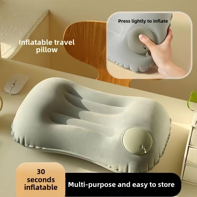 Portable Travels Pillow Air Inflatable Airplane Car Pillows Folding Press Type Bed Pillows Neck Cushion For Home Office Supplies