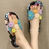 Модные женские тапочки Модные цветочные шлепанцы Женская обувь Толстая подошва для дома и ванной Нескользящие сандалии из ЭВА Пляжные шлепанцы Zapatos De Mujer