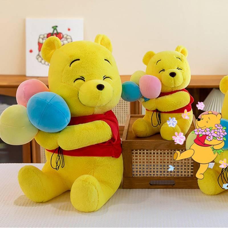 Очаровательная плюшевая игрушка Винни Пух с воздушным шаром, милый медвежонок, сидящая кукла, подушка для детей