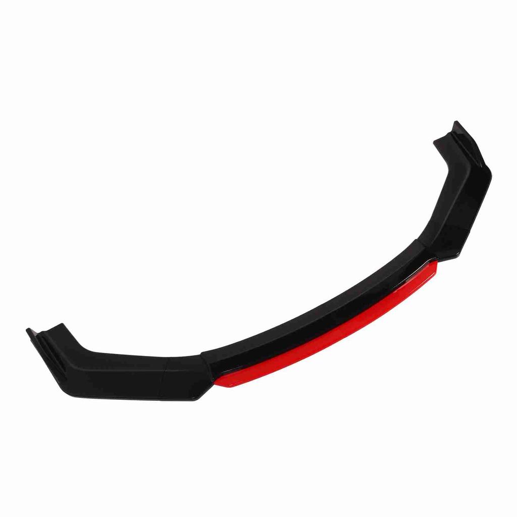 6PCS Front Bumper Lip Separator With Red Front Lip Glossy Black Bumper Lip Diffuser Splitter