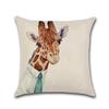 Cute Cartoon Elephant Pattern Throw Pillow Case Dog Cat Owl Fox Cotton Linen Decorative Pillowcases Kussensloop Almohada Zt243
