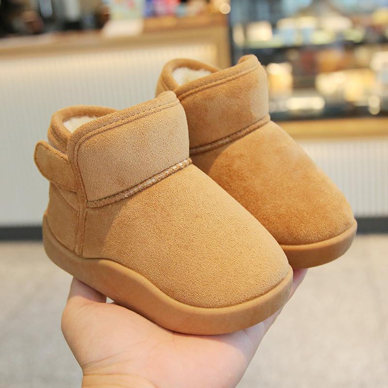 2024 New Children Shoes Simple Plush Warm Cotton Shoes Daily Antiskid Thick Soft Sole Girl Casual Snow Boots Boy Winter Sneakers