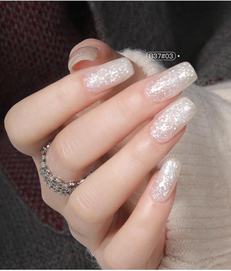 Новый гель-лак Moonlight White Glitter для универсального свадебного дизайна ногтей