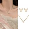 Luxury Butterfly Clavicle Necklace Elegant Temperament Earring Women Jewelry Gift