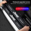 5Pcs Car Front Rear Door Threshold Stickers Emblem Carbon Fiber For Jeep Wrangler Rubicon Renegade Compass Grand Cherokee Jk QU1