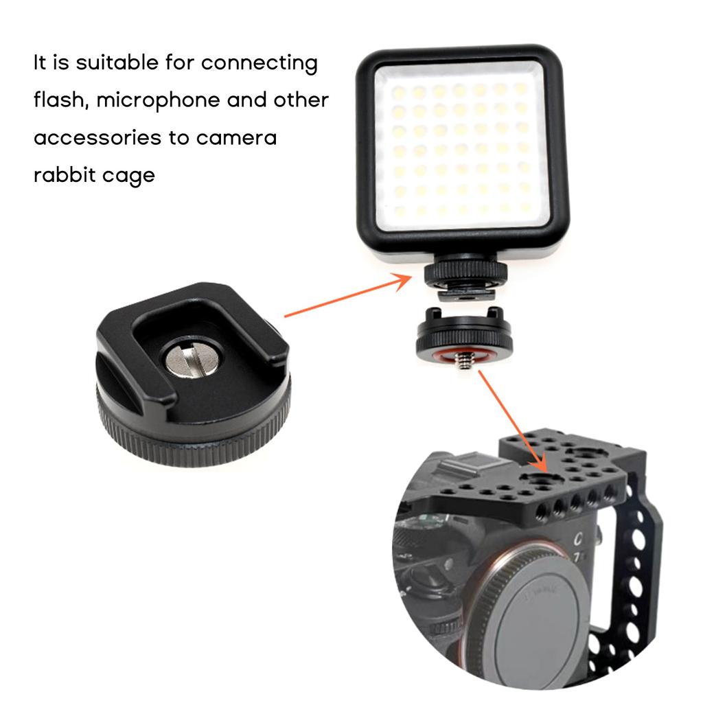 Solid Camera Hot Shoe Mount To 1/4"-20 Tripod Screw Adapter for Camera Flash Brackets Precise Machined Screw Adapter