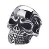 Stainless Steel Skull Men's Punk Ring - European & American Hand-Polished Jewelry