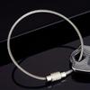 Stainless Steel Wire Keychain Cable Silver Nylon Coated Screw Lock Key Rings Hanging Loops